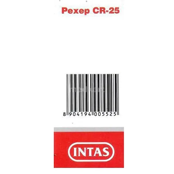 pexep cr 25mg tablet 15's